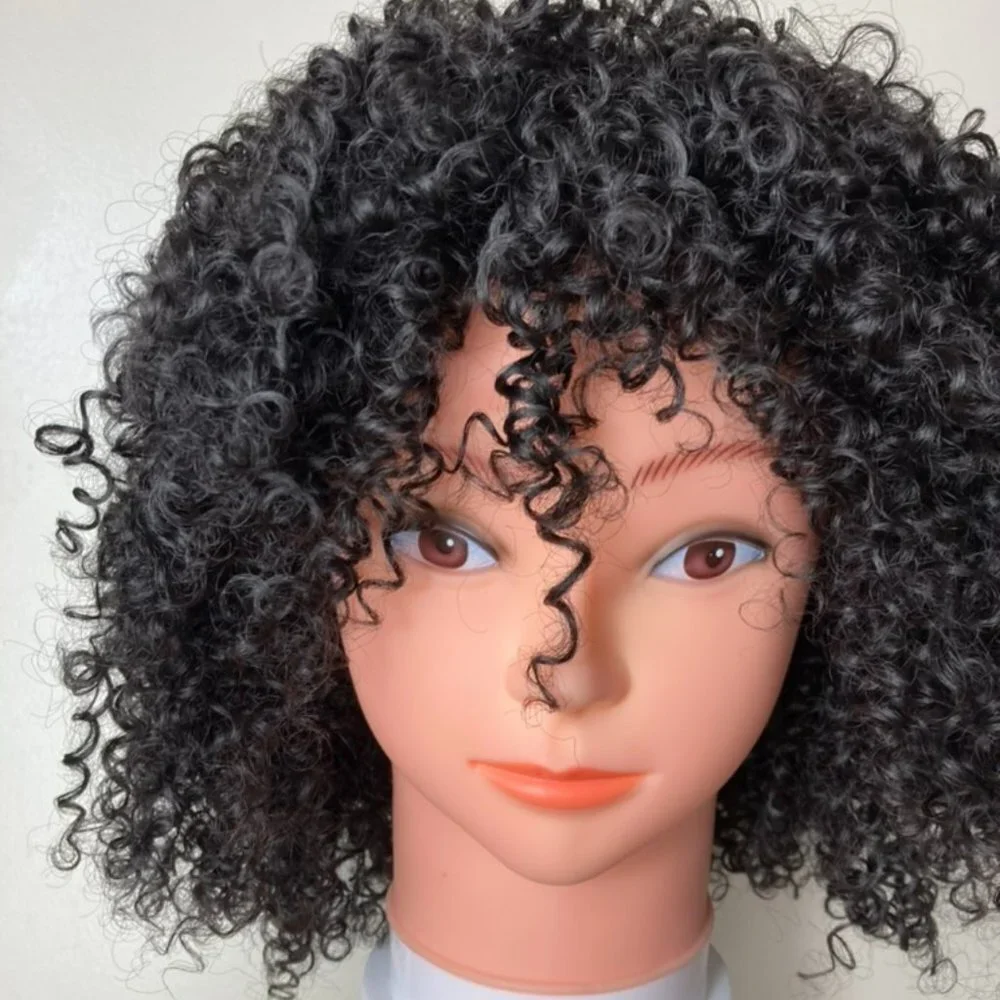 Black Afro Kinky Wig With Bangs